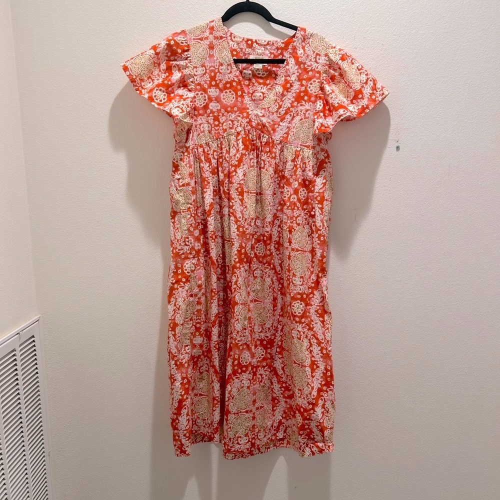 Anthropologie Maeve Red and Cream Women’s Dress - Picture 3 of 6